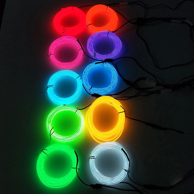 Glow EL Wire Neon Cable For Christmas Dance Party DIY Costumes Multicolor Illuminated Light