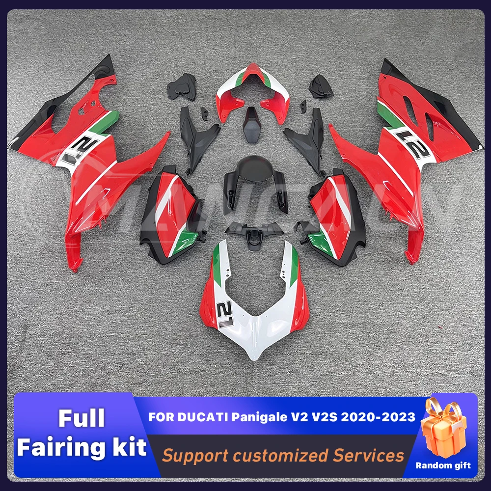 

Подходит для DUCATI Panigale V2 V2S 2020-2023, новый обтекатель из АБС-пластика, комплект кузова, полный комплект, защита корпуса автомобиля, красный, на заказ