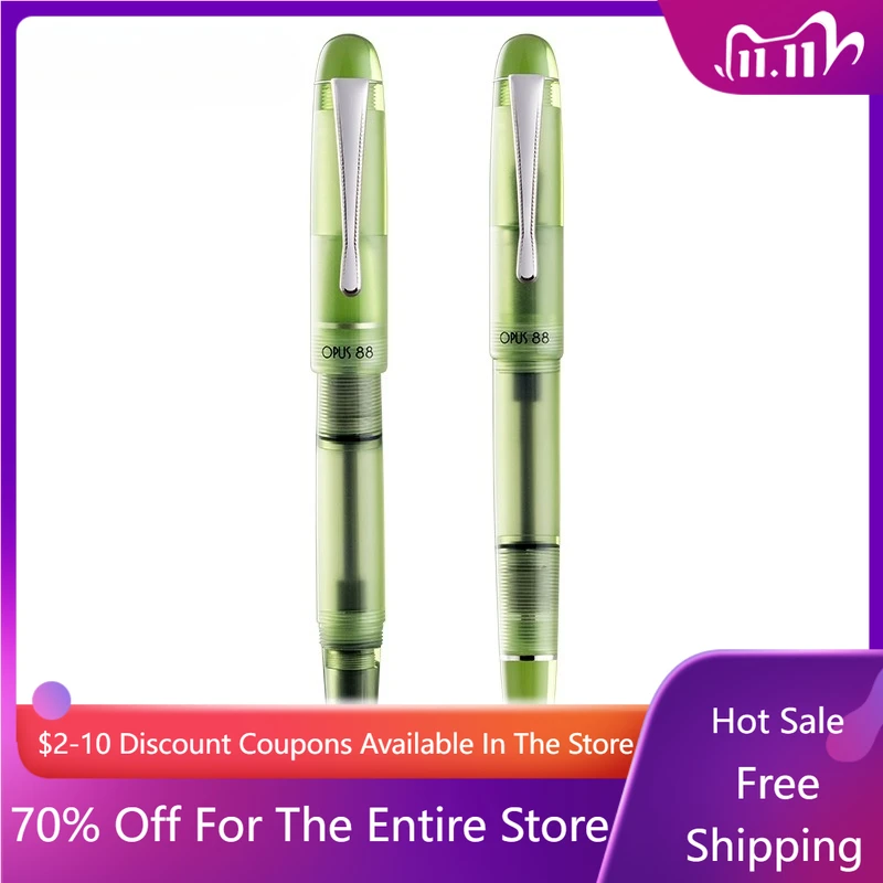 

Тайвань OPUS 88, перьевая ручка серии для пикника с чернильным стержнем, красочная прозрачная чернильная ручка F 0,5 мм, 1,4 мм, офисные принадлежности для бизнеса