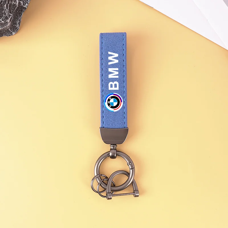 

Suede Leather Fashion Car Keychain Keyring Decoration For BMW 50th M M3 M5 M6 X3 E46 E90 F30 G20 G20 E36 E34 X6 Auto Accessories
