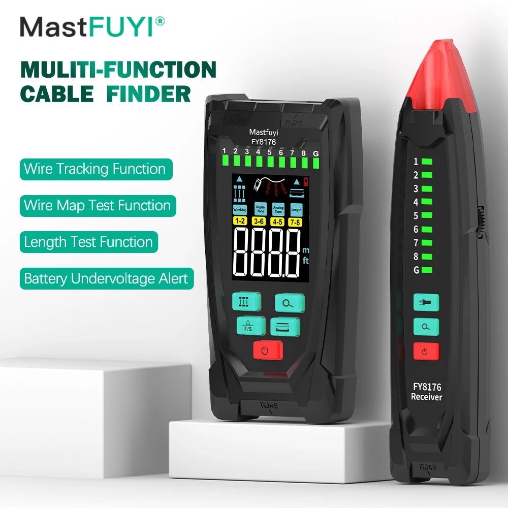 

MASTFUYI Network Cable Tester Line Finder, Wire Tracker Multifunction Ethernet LAN Network Cat5 Cat6 Cable Maintenance Collation