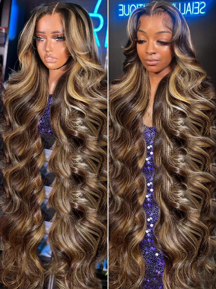 

7x5 Wear Go Body Wave Highlight Glueless Wigs Human Hair Brazilian 13x4 Wavy Colored Human Hair Wigs For Women Pre Cut Lace 250%