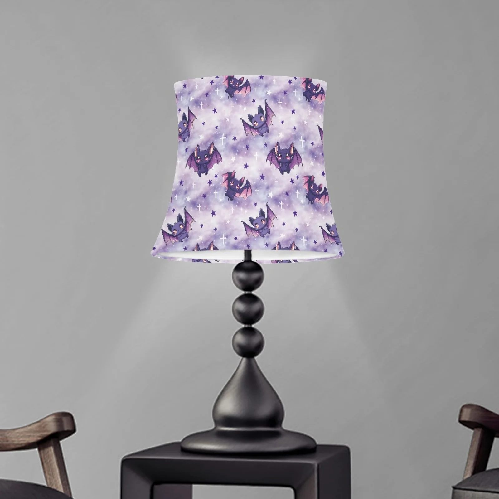 

Абажуры для ламп, винтажный Хэллоуин, фиолетовый принт летучей мыши, 2025, настенный торшер, чехол из эластичной ткани, абажур для стола/настенной лампы