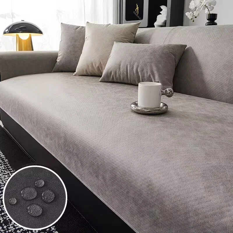 Waterproof Sofa Cover with Urine Dust Proof Pets Kids Seat Cushion Pad Full Coverage Technical Fabric Anti-slip Sofa Slipcovers