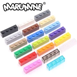 MARUMINE 100PCS/Lot 1X4 Dots Idea MOC Bricks Designer Building Blocks Accessories Parts 3010 DIY Educational Toys for Children