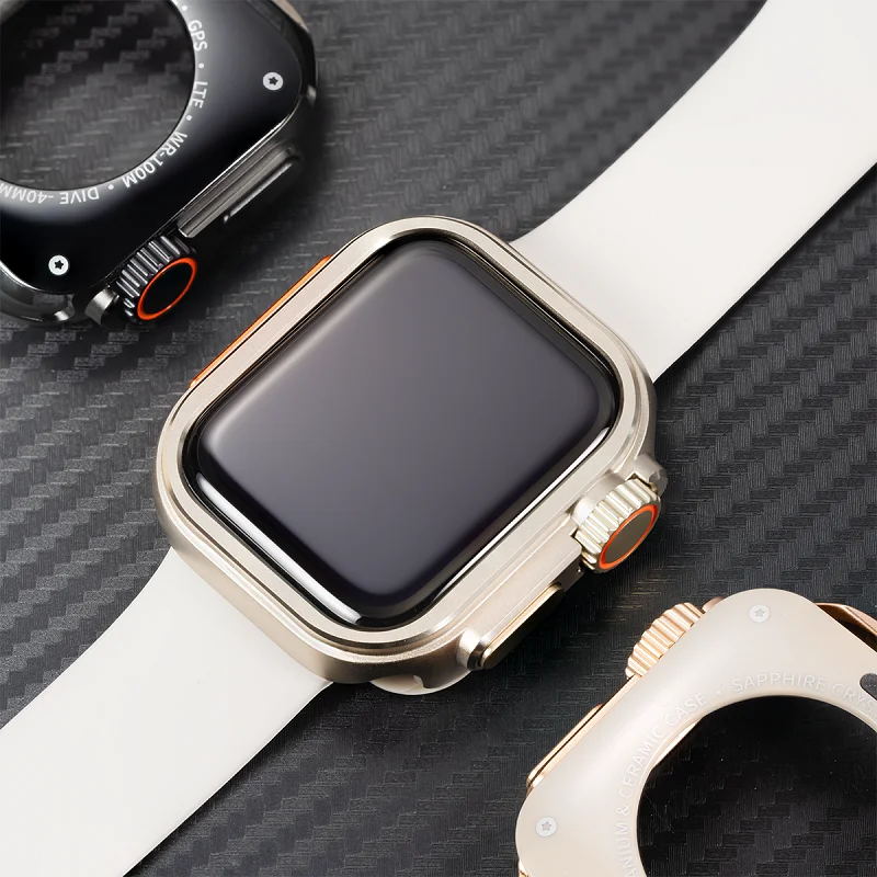 حافظة معدنية لسلسلة ساعات أبل 11 10 46 مللي متر 42 مللي متر ترقية الترا 3/2 49 مللي متر غطاء حماية من سبائك الزنك الصلب لـ Iwatch 11 10