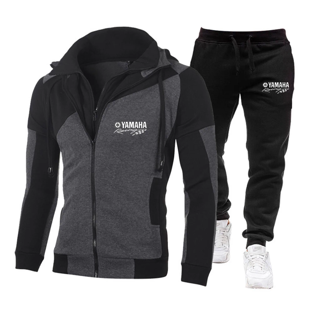 Bluza z nadrukiem logo Yamaha, kurtka motocyklowa, sportowy sweter, modna kurtka rowerowa, męski zestaw z zamkiem błyskawicznym na zamówienie