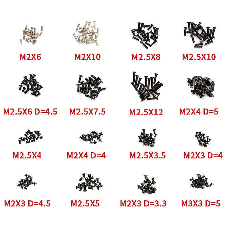 320Pcs M2 M2.5 M3 Laptop Screws Computer Notebook Screws Assemble Fastening Flat Head Repair Tool for  Dell Lenovo Samsung