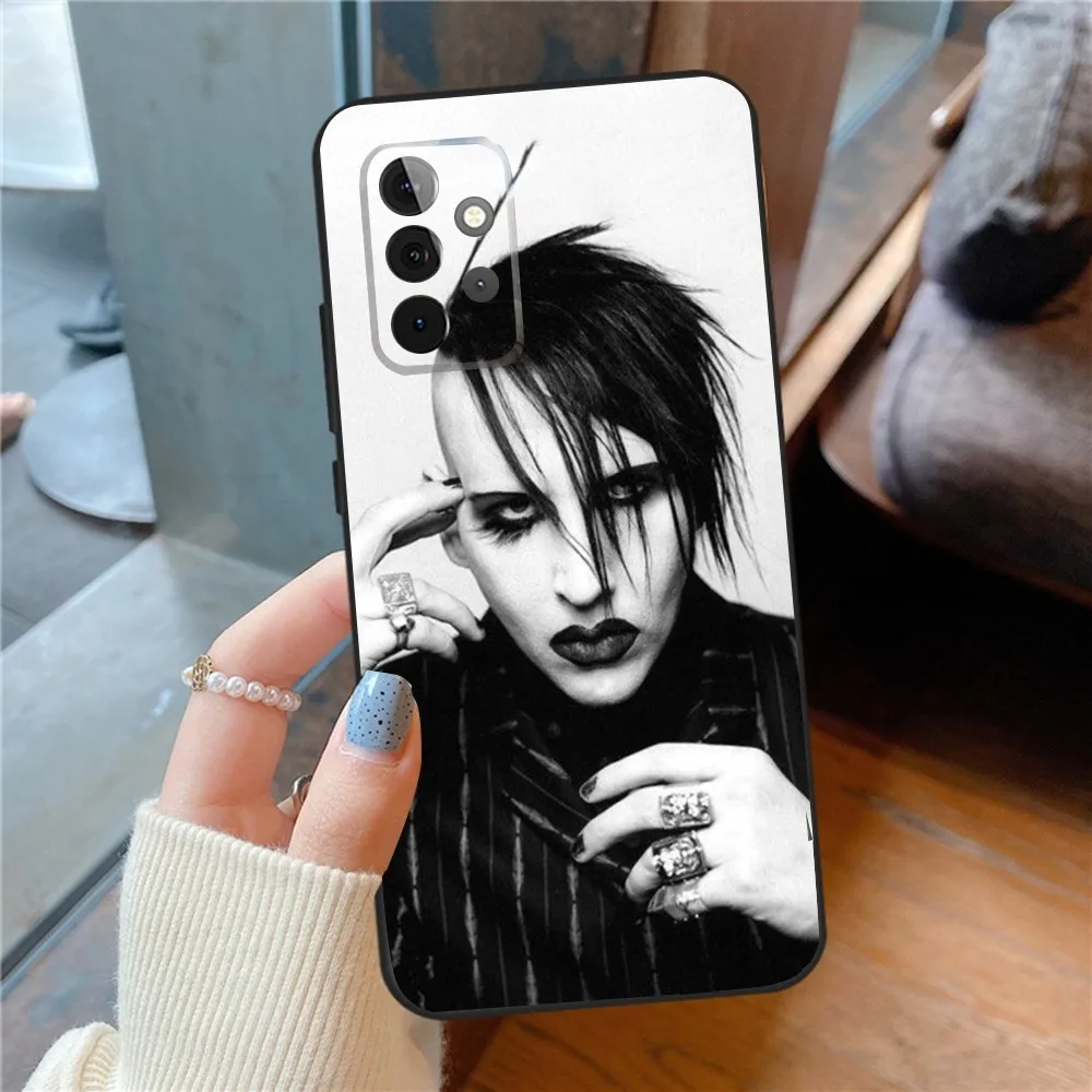 M-Marilyn Manson Singer   Phone Case For SamsungS24,23,22,21,S20 ,Pro10,S30Plus,S9,20lite Ultra Black Cover