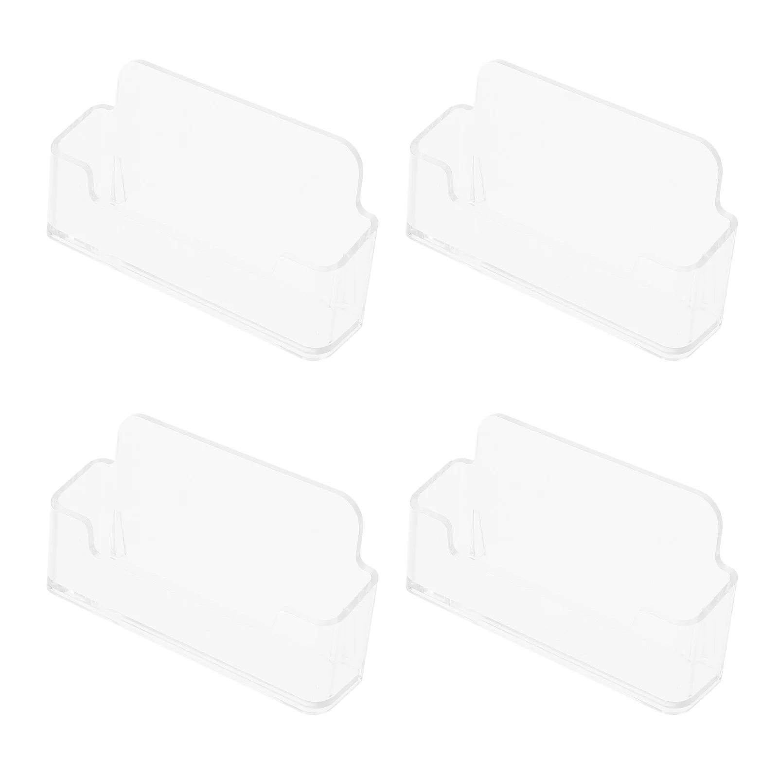 

4Pcs Cards Holder Acrylic Card Stand Fully Transparent Display for Desk Storage Organizer Function