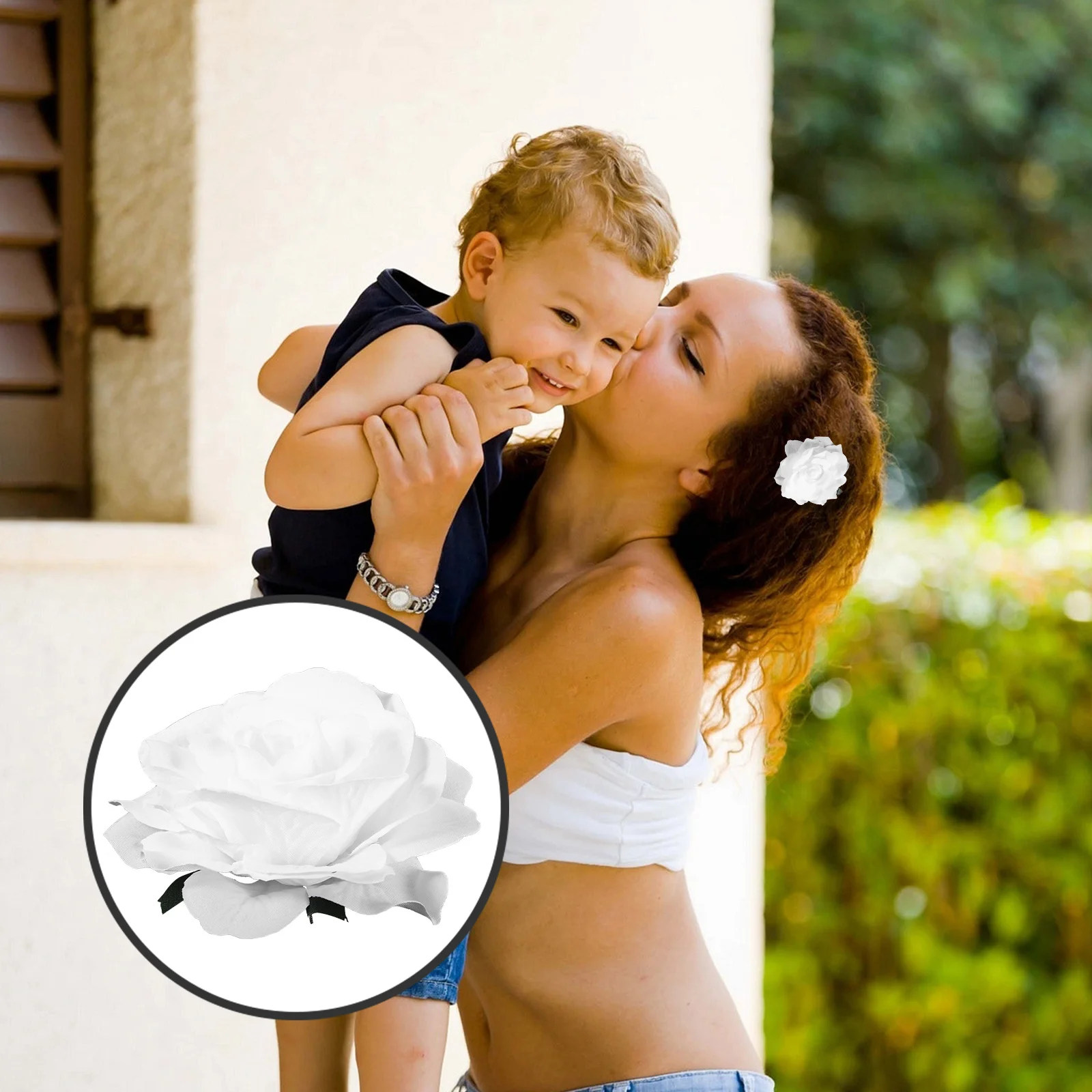 

Elegant Rose Flower Hair Clip 2 in 1 Brooch Pin for Women Men Artificial Pearl Gift Accessory Unique Jewelry