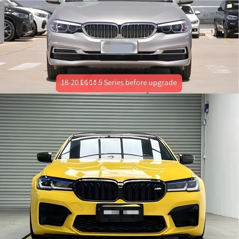 

for the 2018-2021 5 Series Plastic Material Front Bumper Kit for the 2022 M5 Includes the Blue Eyebrow Headlight