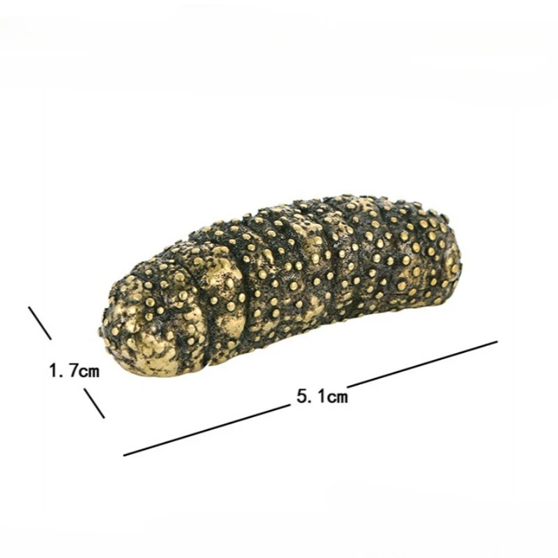 1 PC Vintage Brass Sea Cucumber Ornament Antique Imitation Fun Prank Tea Pet Office Desk Decor Craft Creative Copper Miniatures