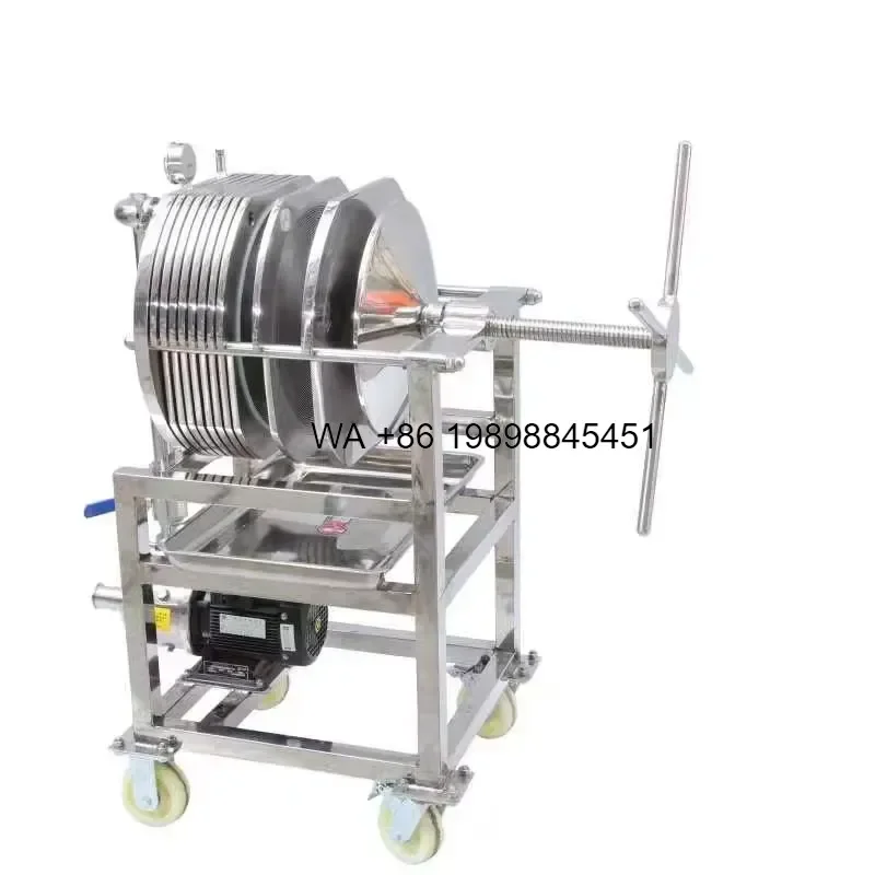 Wmwmnu Stainless Steel Plate Frame Filter with Pump for Wine Pressing Juice Honey Syrup Filtration