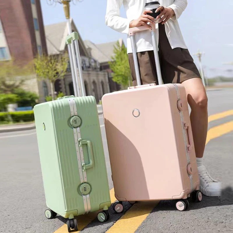 

Suitcase Aluminum Frame Cabin Suitcases 20 inch Password Trunk Large Capacity Bag rolling Luggage Travel Bags Trolley Case