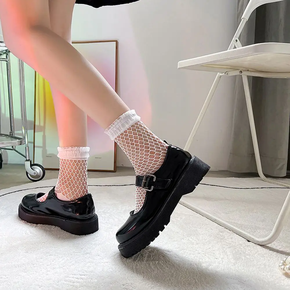 

Hollow Cute Summer Elastic Soft Breathable Women Socks Lace Mesh Socks Fishnet Socks Female Hosiery