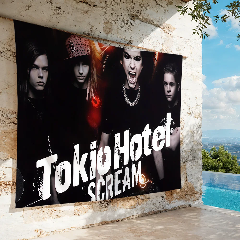 Rockband-Tokio-Hotel-Flagge für Schlafzimmer, Wohnzimmer, Bar, Garten, Outdoor, aktive Dekoration, Hintergrund und Konzert