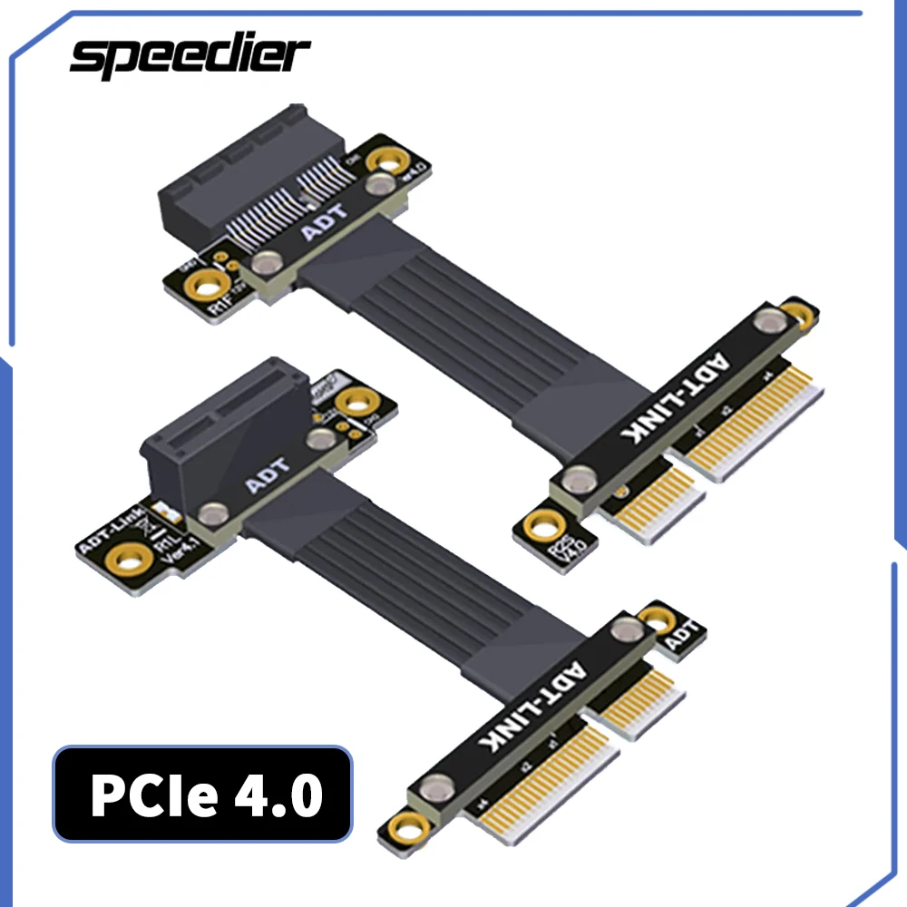 Riser PCIe4.0 X4 To X1 Extension Cable PCI Express 1x 4x for Sound Network Card Capture Card Gigabit Wireless LAN USB Audio Card