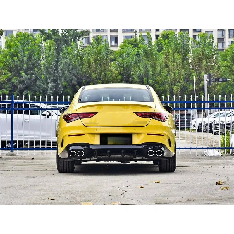 

CLA45 Diffuser with Exhaust Pipe for W118 CLA Upgrade Rear Lip with Tips 2019+ Auto Part Accessory
