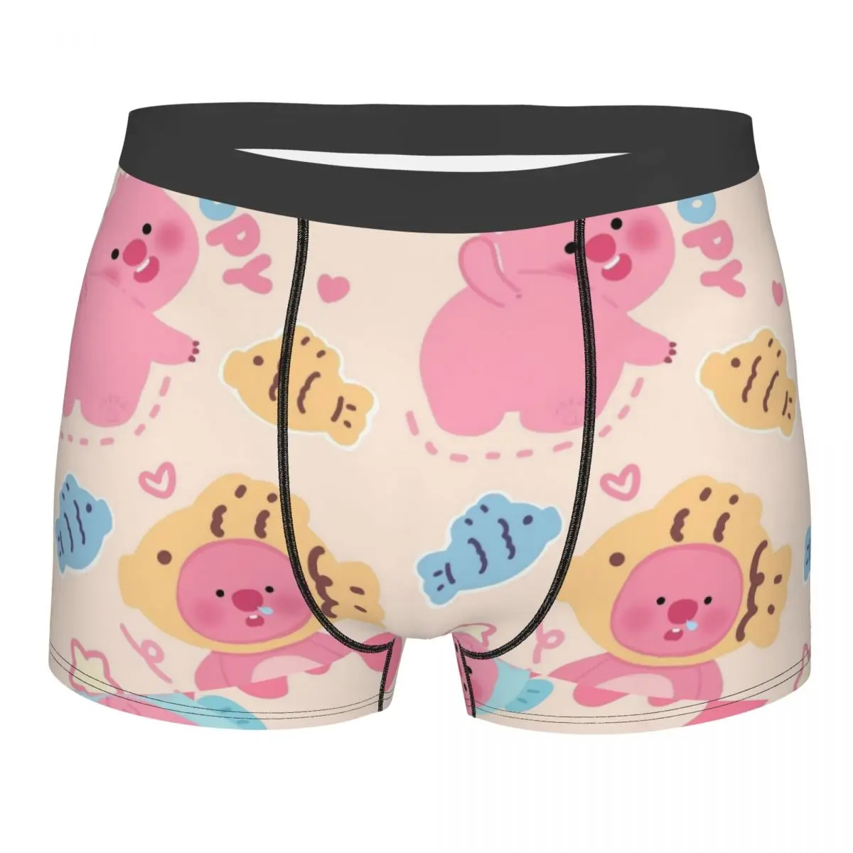 

Kawaii Loopy Cartoon Beaver Men's Long Underwear Cute Boxer Briefs Shorts Panties Funny Soft Underpants for Male