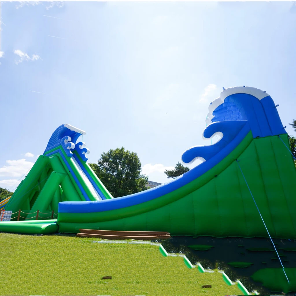 Inflatable Water Slide  Commercial Giant Blue Slide With Pool 98x32x32FT