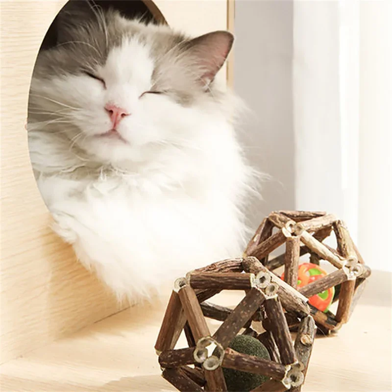 

Cat Tooth Grinding Stick Toy Self congratulation Relieving Mutianliao Bell Cat Mint Ball Bite resistant Cat Pet Supplies