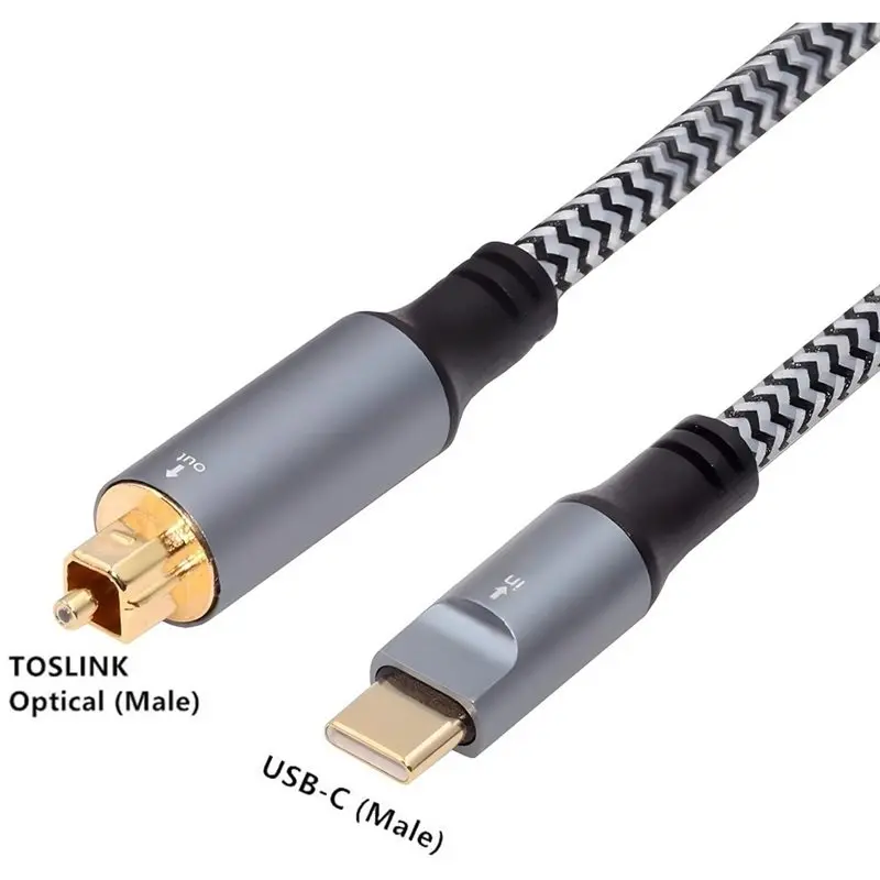 ABJF-USB C To Optical Audio Cable Type-C To SPDIF Toklink 96Khz 24Bit Compatible With Phones/Tablets/Laptops To DAC/Amplifer