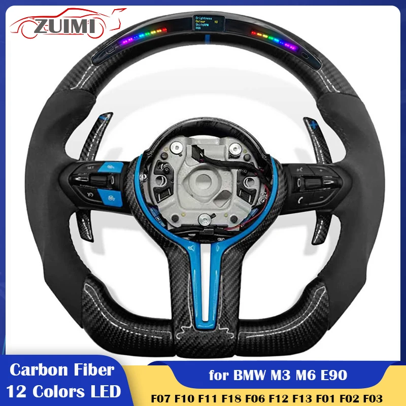 Car Steering Wheel Blue for BMW M3 M5 M6 F01 F02 F06 F07 F10 F11 F12 F13 F14 F15 F16 F20 F22 F30 F31 F32 F33 F34 F80 F91 E90 E91