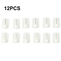 4/8/12PCS Curtain Rod Hook 2.4*1.7cm Adhesive Bracket Hooks Stainless Steel Pvc Curtain Rod Bracket Hook Home Hardware