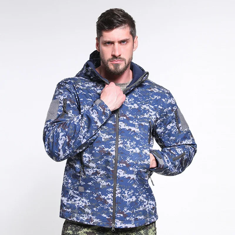 

Outdoor Waterproof Fleece Tactical Jacket Windbreaker Shark Skin Soft Shell Autumn Winter Outdoor Hiking Sports Warm Camo Coat