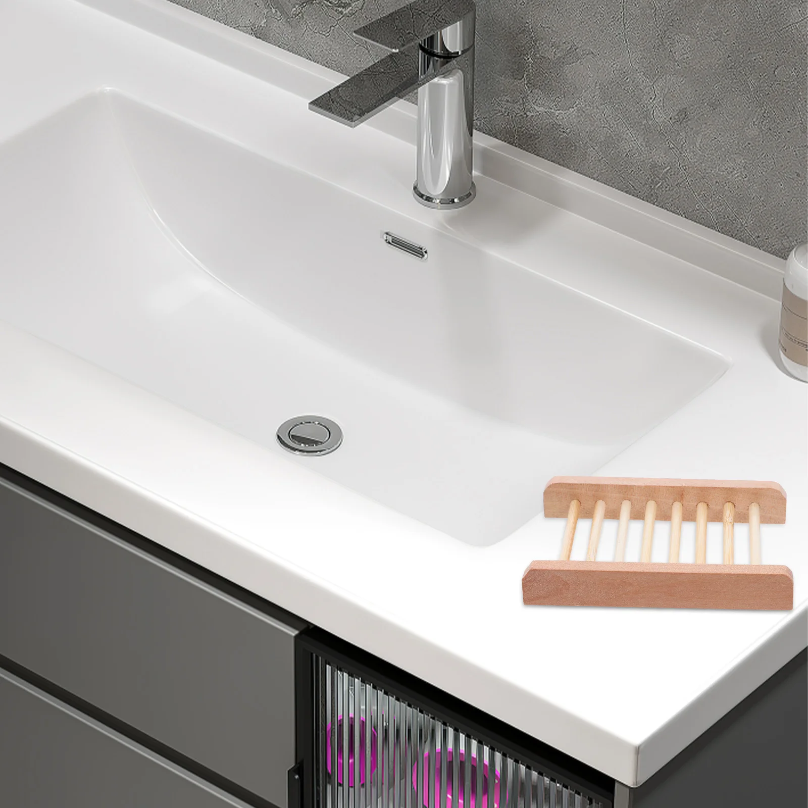 

10pcs Box Storage Tray Draining Design For Bathroom Kitchen Shower Bar Soap Holder Wooden Soap Dish Smooth Craft Display Stand