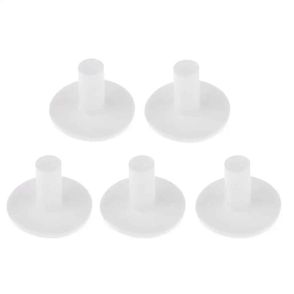 5Pcs/Pack Rubber Golf Tees Holder Golf Tee Driving Range Practice Mat 35mm Durable Golfer Accessories Training Tool - White