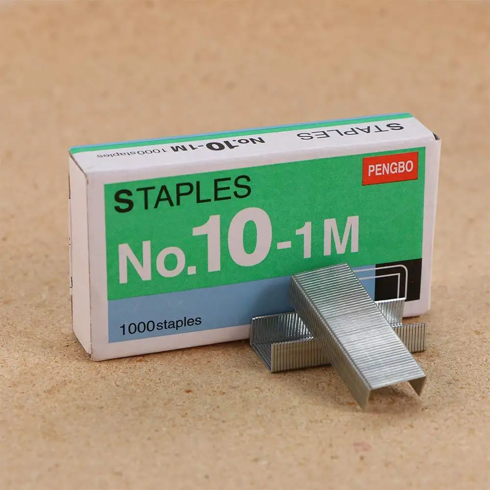 Perlengkapan pengikat Universal No.10-1M 1000 buah/kotak untuk Stapler antikarat Mini Staples penjilid Staples logam Staples