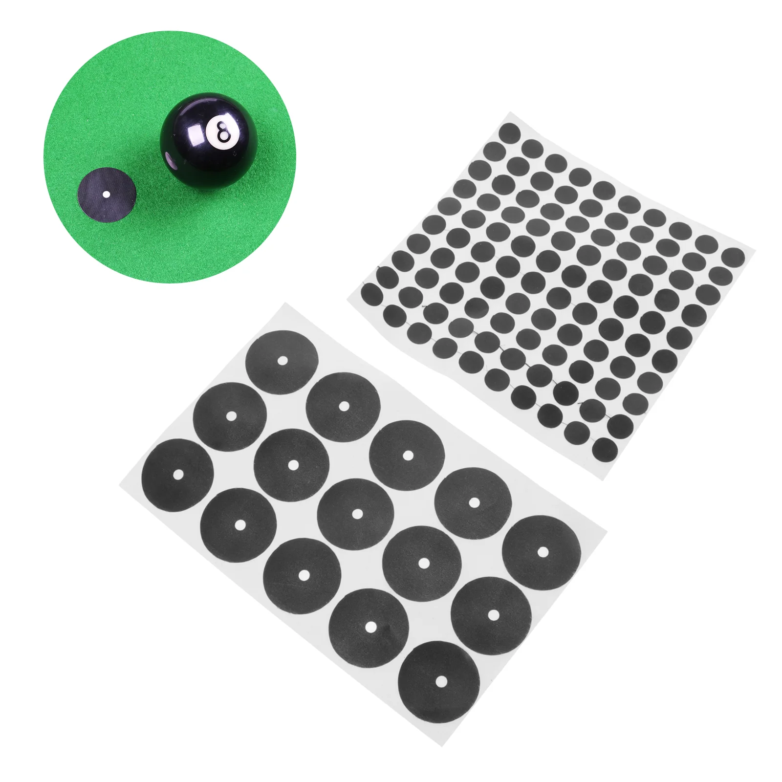 2 Sheets Billiard Black Spot Marking Sticker Snooker Spots Table Tennis Billiards Dots Ball Locator Marker