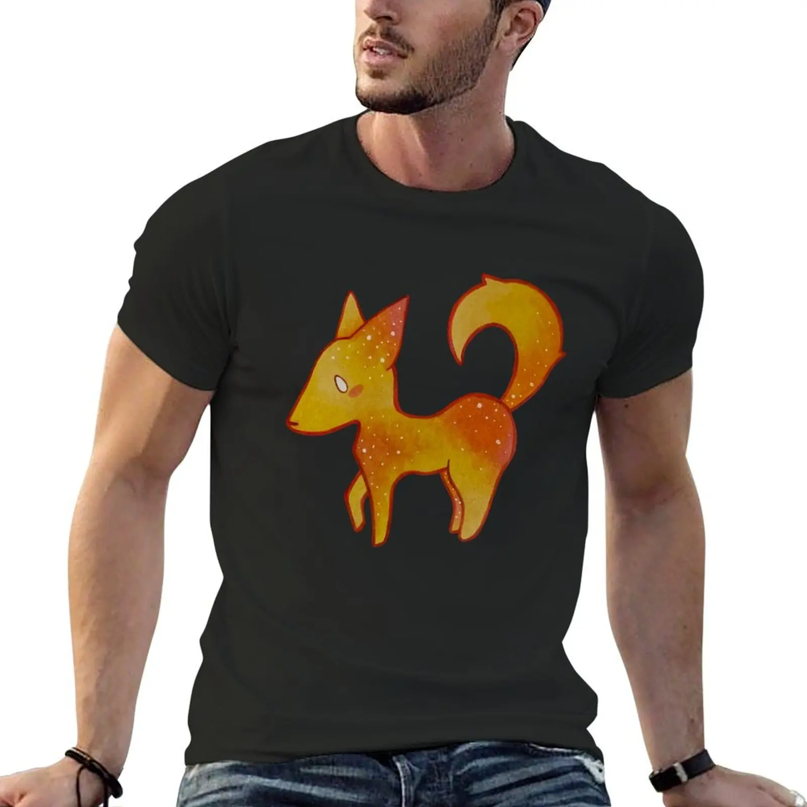 

Starlight Fox. T-Shirt summer top shirts graphic tees clothing for men