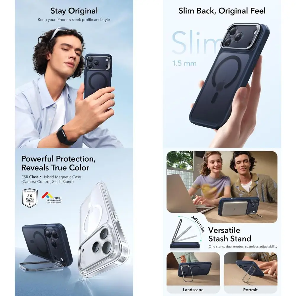 

for iPhone 17 Pro Max Case with Stash Stand, Camera Control Cover Compatible with MagSafe, Military-Grade Drop Protection Magnet