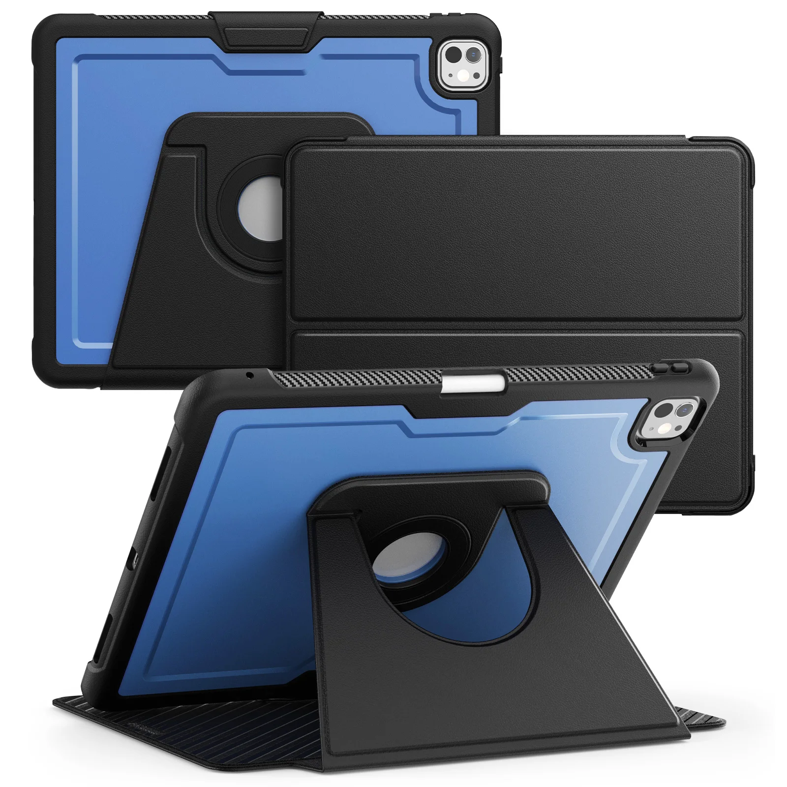 

360 Rotation Smart Case For iPad Pro 13 M4 2024 Model A2926 A2925 A3007 Multi-Angles Stand Detachable Cover Auto Sleep / Wake