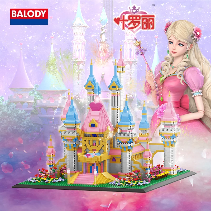 BALODY Loli A Cinderella Story Princess Castle Series Splice Block Luxury Architecture Flowers Greenery Decor Graduation Gift