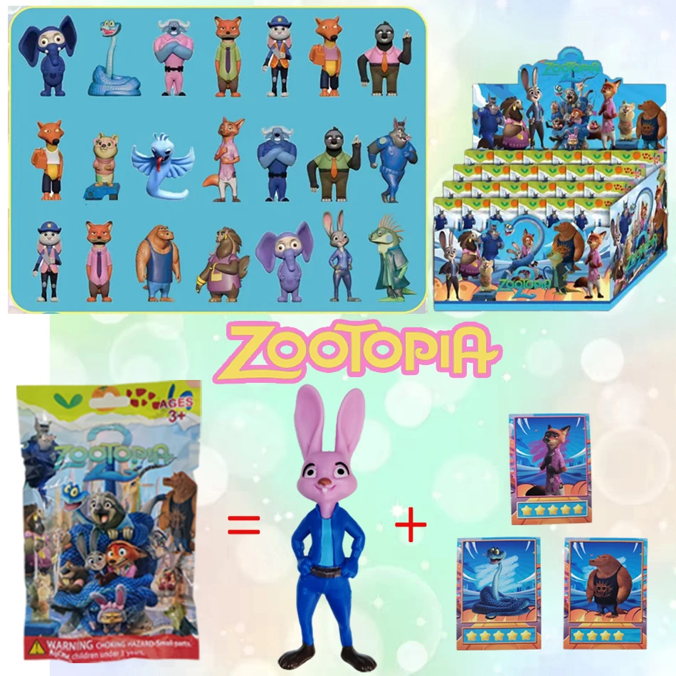 ใหม่ ซูโทเปีย 2 ของเล่นฟิกเกอร์สัตว์ กระต่ายจูดี้ ฮอปส์ สุนัขจิ้งจอก นิค ไวลด์ ของเล่นจากภาพยนตร์ ของขวัญสำหรับเด็ก ของสะสมฟิกเกอร์ ของขวัญวันเกิด