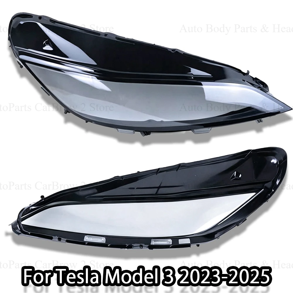 Headlight Outer Lens Suitable For Tesla Model 3 Highland 2023~2025 Car Front Head Lamp Clear Protective Outer Shell Accessory