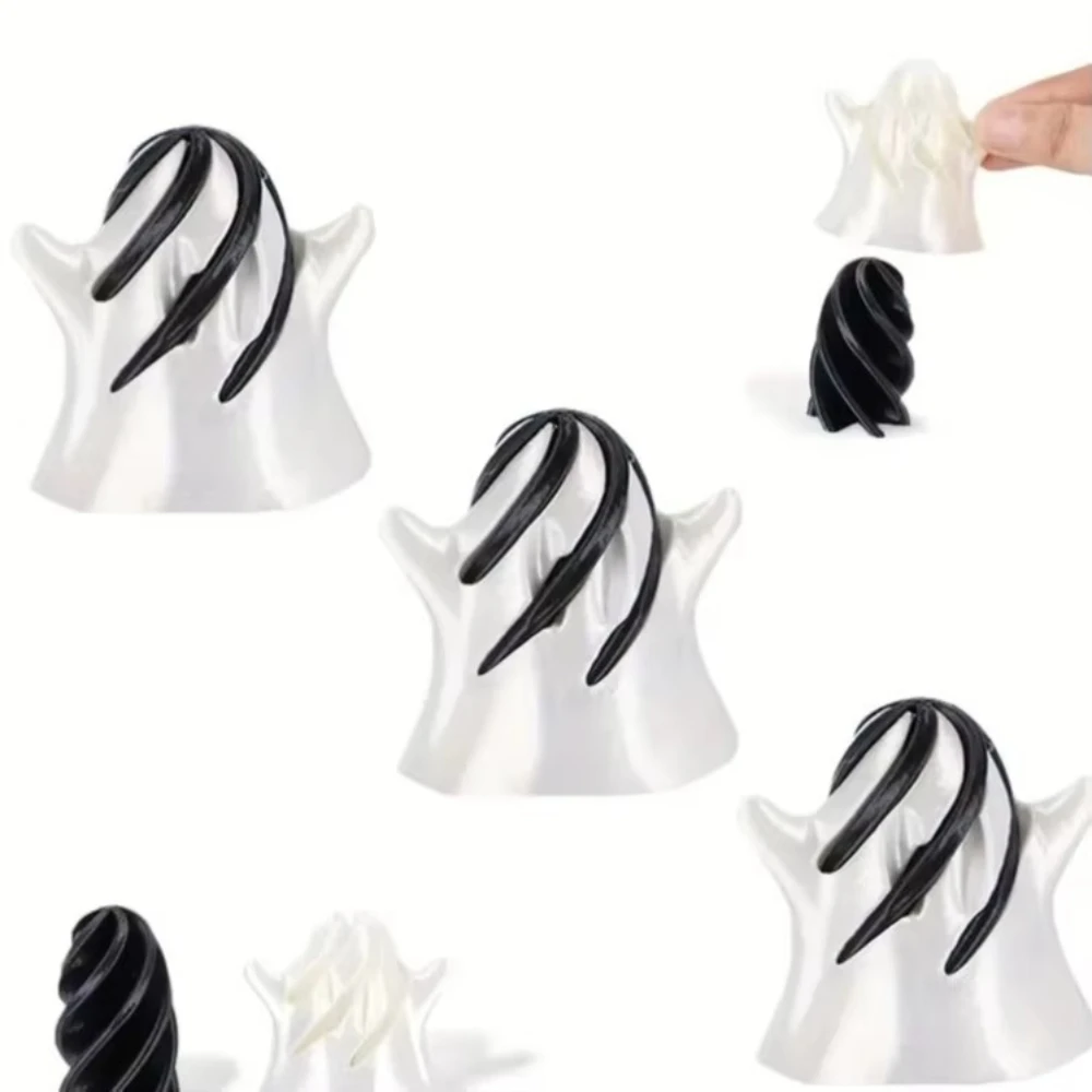 1PCS 3D Printed Ghost Spinning Halloween Easter Desktop Office Ornament Gifts Christmas Decoration Collectible Home Accessories
