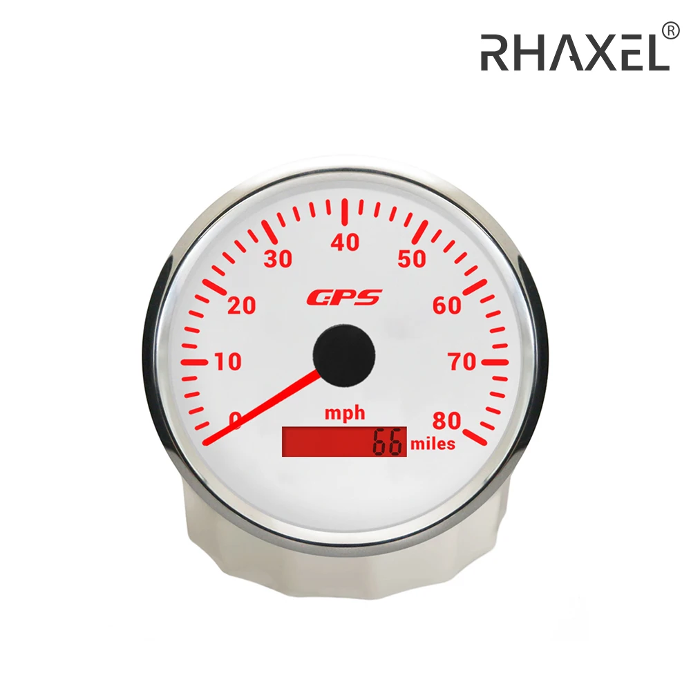 RHAXEL 110mm 80 120 160MPH GPS Speedometer Odometer Gauge Total Mileage for Auto Car Tractor with 7 Colors Backlights 12V 24V