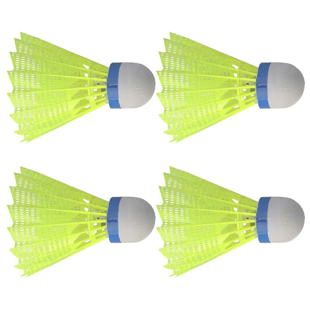 

4Pcs Luminous LED Badminton Durable Nylon Shuttlecocks Lighting Shuttlecock for Sports (Random Color)