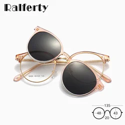 Ralferty Magnetic Sunglasses Women Clip On Glasses Men No Grade Glasses Eyeglass Frame for Women Spectacle Female Driving Goggle