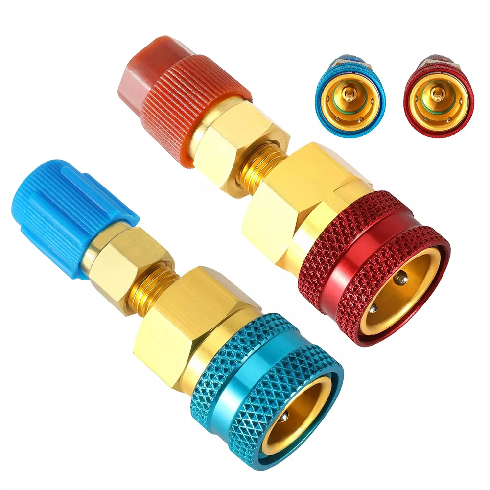 

R1234YF To R134A Adapter Kit Quick Couplers High/Low Side Conversion For Car A/C R12 To R134a Adapter Connector: 14 SAE Female