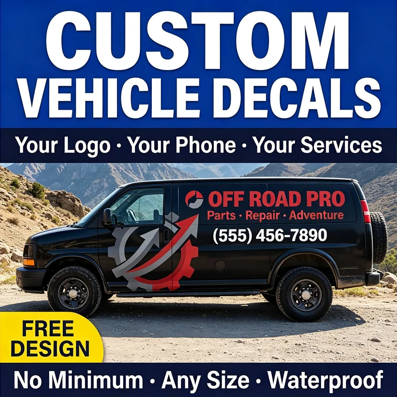 Custom Logo Car Decals, Personalized Car Decals, Self-Adhesive Decals with Customizable Content, Including Text, Photos, Logos