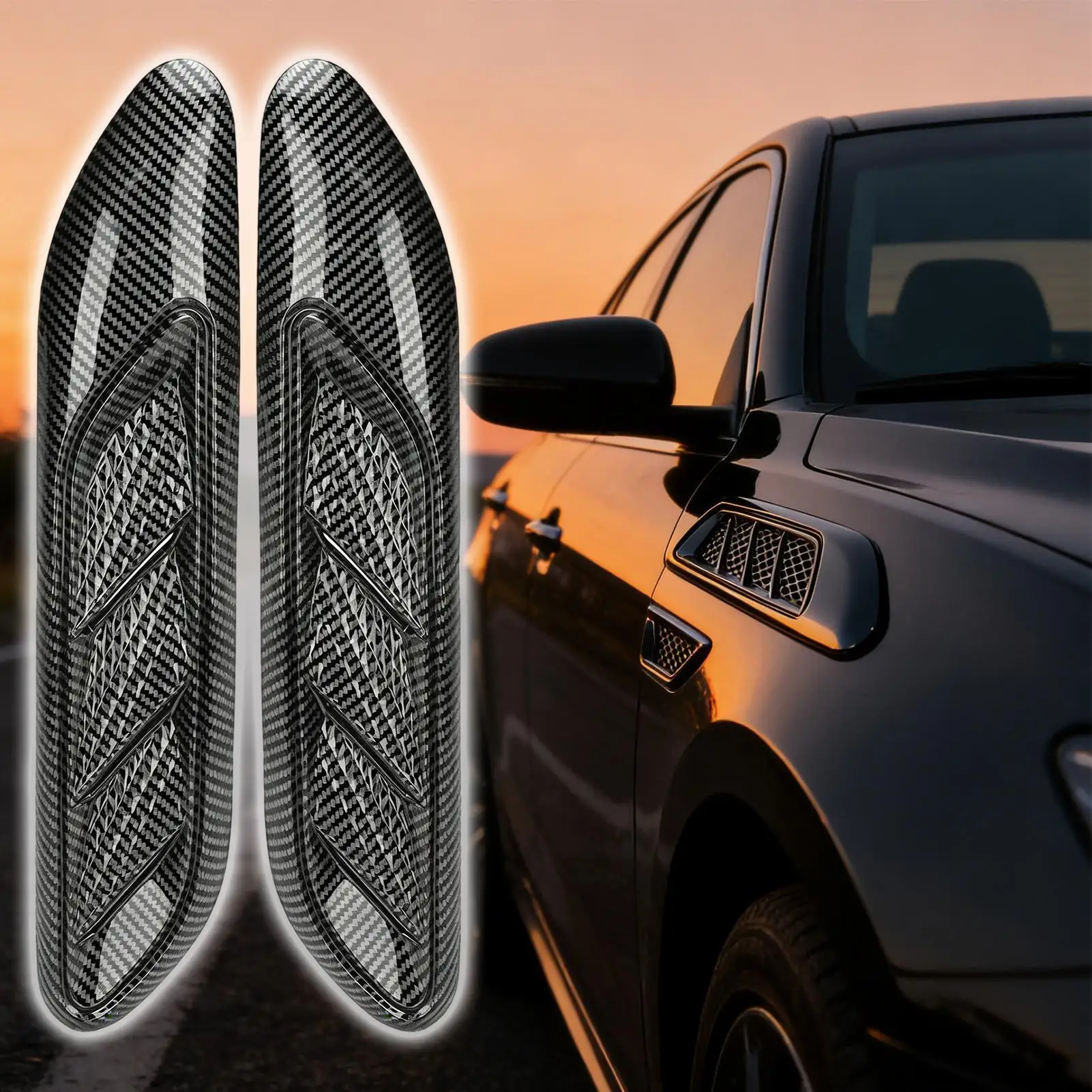 

Car Exterior Side Fenders Anti-scratch Vehicle Side Vent Decals Car Simulation Vent Stickers for Daily Automotive Travel
