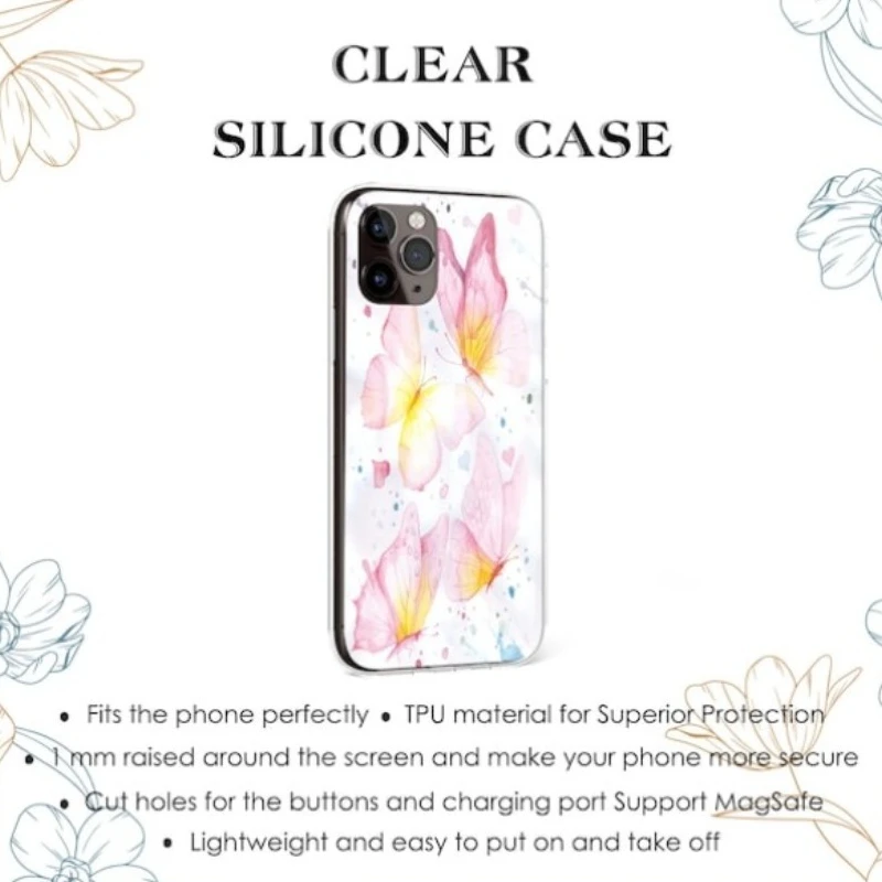 حافظة هاتف مغناطيسية لهاتف آيفون 17 16 15 14 13 12 11 16e Air PRO Plus غطاء مقاوم للصدمات على شكل فراشة وردية من الأكريليك الصلب #5