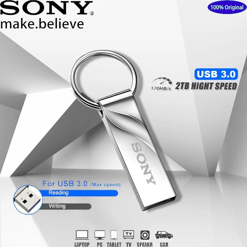 SONY High Speed 512GB Creative USB 3.0 Flash Drive Mini Metal Pen Drive Rotatable For Phone Computer Dual Purpose Gift Transfer
