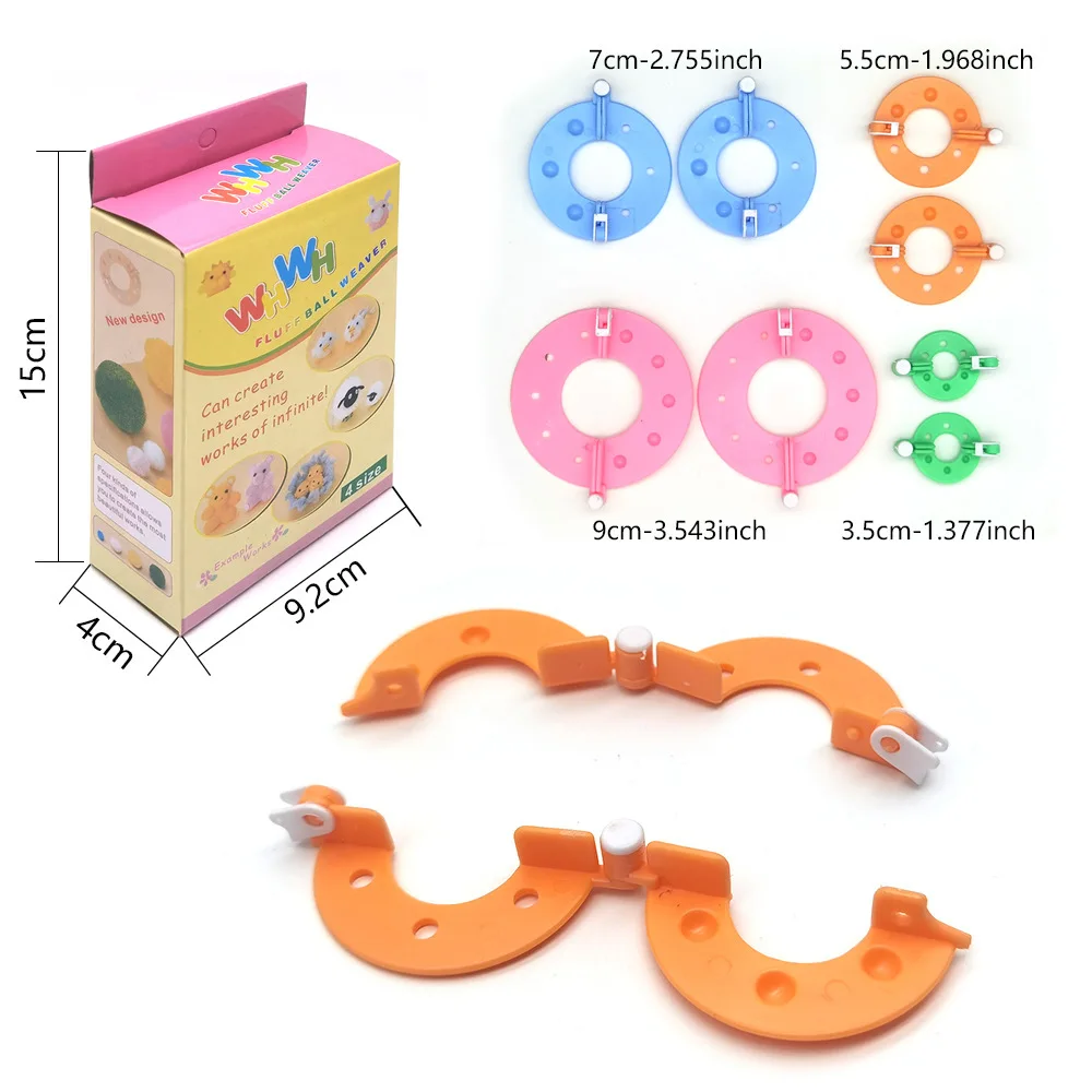 

8 шт., создатель шариков для пряжи ручной работы, аксессуары для вязаных инструментов ручной работы, бытовая цветная вязальная машина (набор 4 размеров)